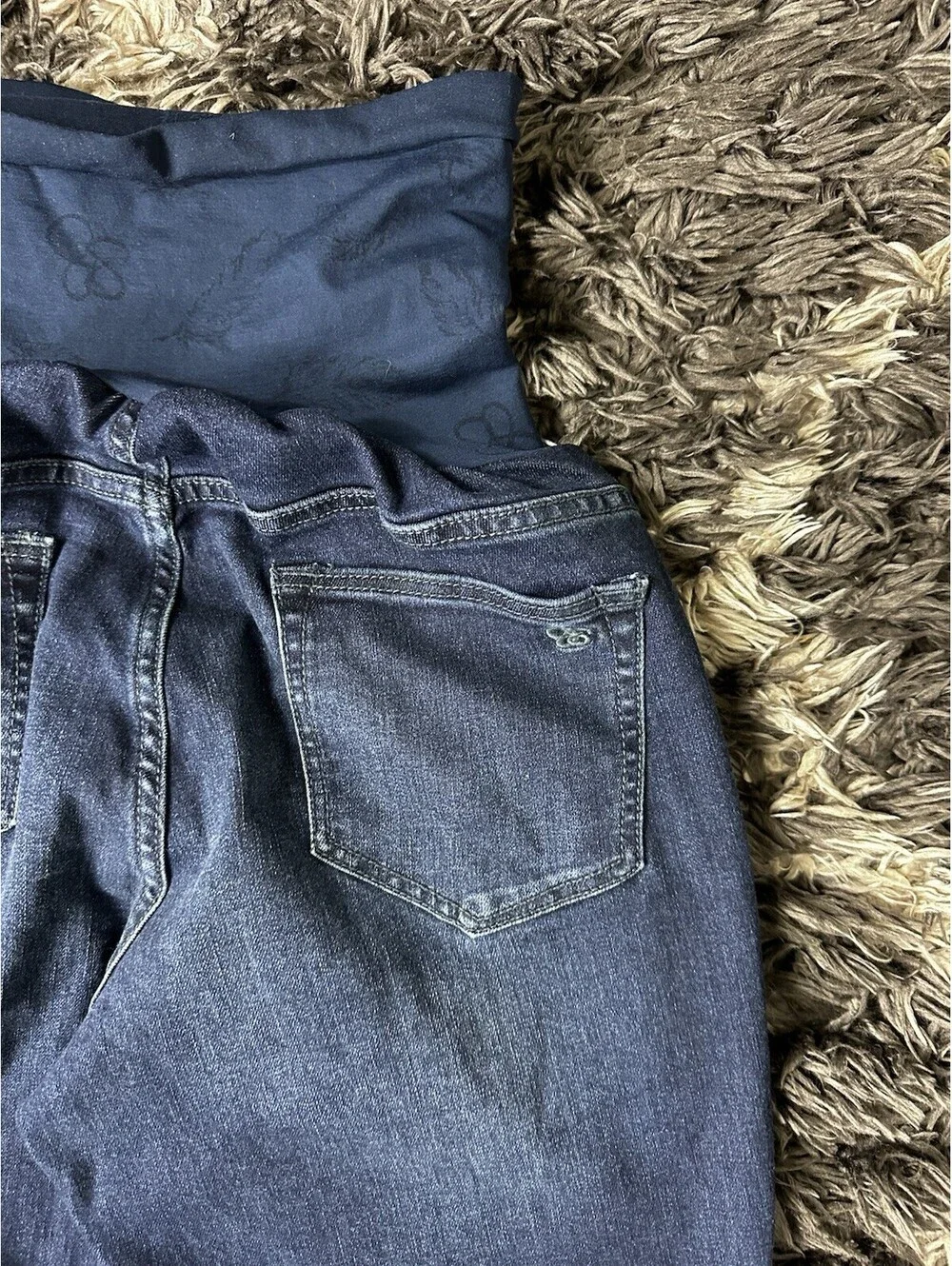NWT Jessica Simpson Maternity Blue Denim Skinny Jeans Over Belly Size L